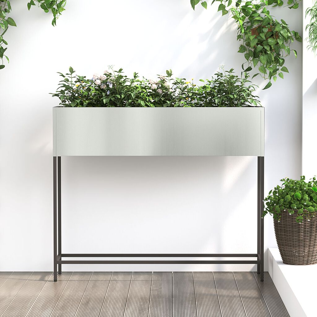 vidaXL Ανυψωμένος Κήπος 100x26x82 εκ Γαλβανισμένο Ατσάλι