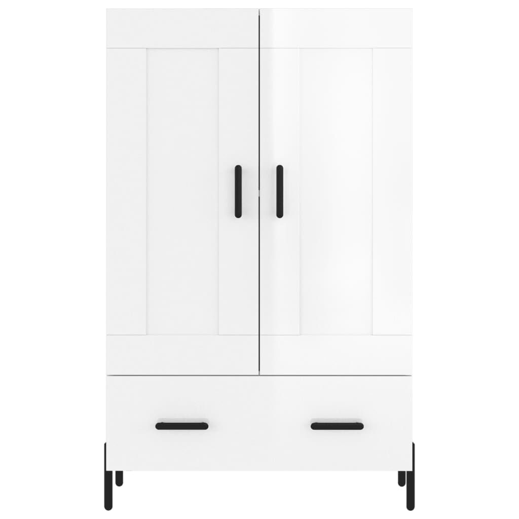 vidaXL Ντουλάπα Γυαλ. Λευκό 69,5 x 31 x 115 εκ. από Επεξεργασμένο Ξύλο