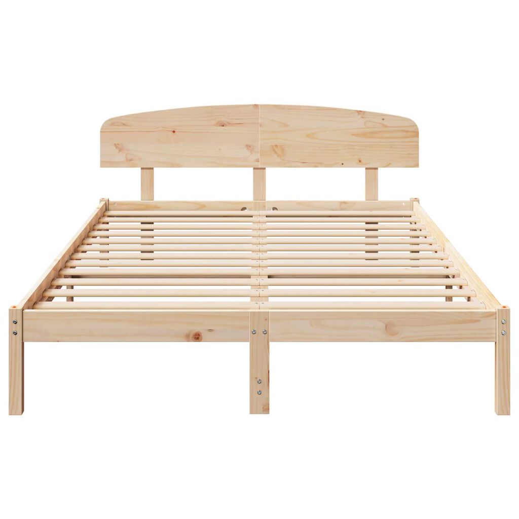 vidaXL Σκελετός Κρεβατιού Καφέ 140 x 200 cm Μασίφ ξύλο πεύκου