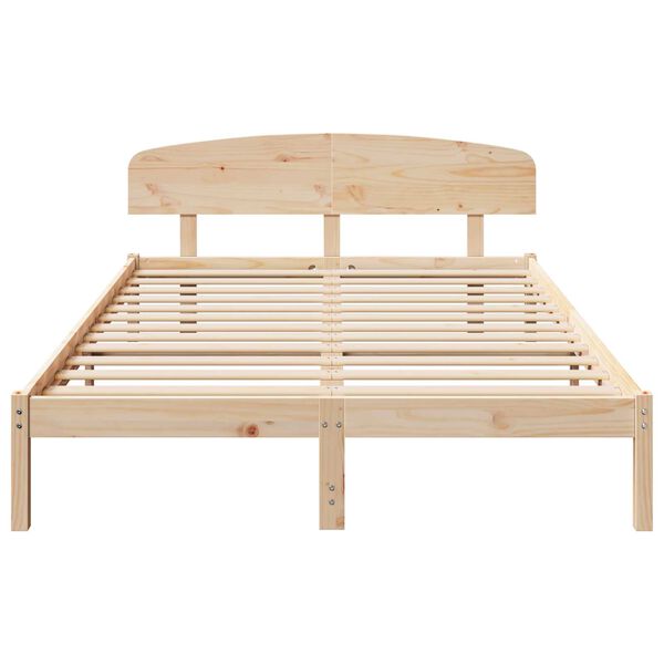 vidaXL Σκελετός Κρεβατιού Καφέ 140 x 200 cm Μασίφ ξύλο πεύκου