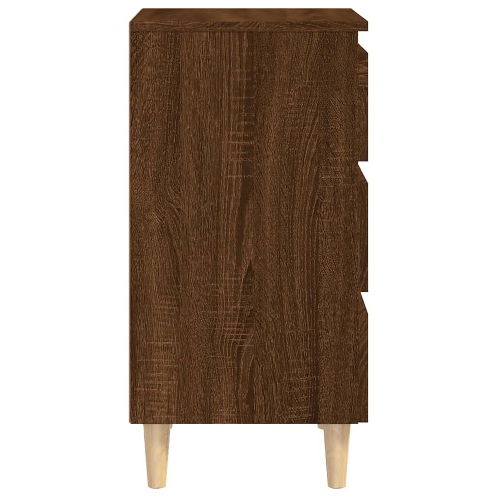 vidaXL Κομοδίνο Καφέ Δρυς 40 x 35 x 69 εκ. με Μασίφ Ξύλινα Πόδια