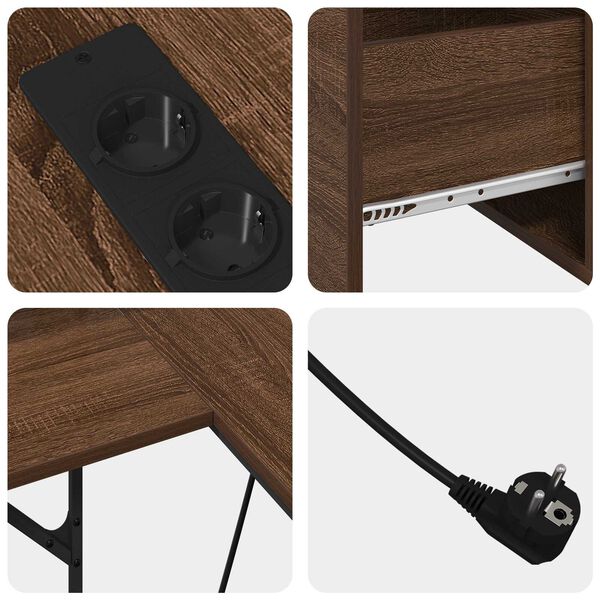 vidaXL Γραφείο Καφέ δρυς 182 x 101 x 87.5 εκ. Επεξεργασμένο ξύλο