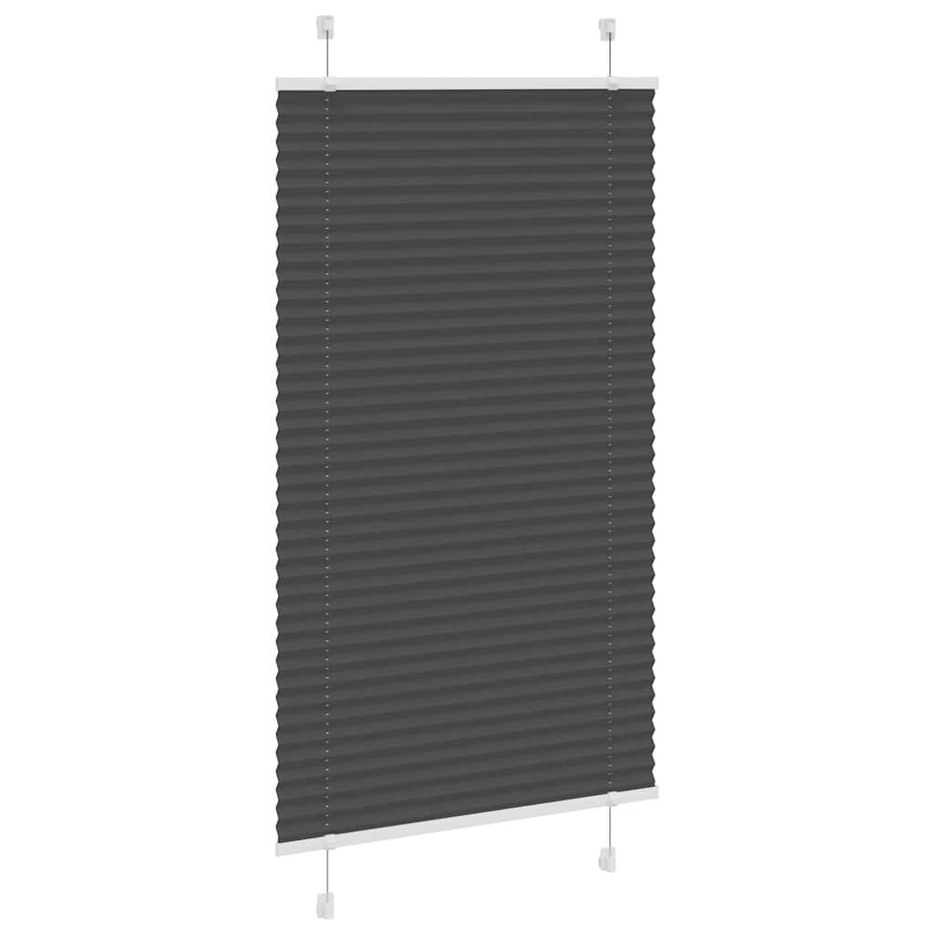 vidaXL Πλισέ περσίδα Μαύρο 75x150 cm Πλάτος υφάσματος 74,4 cm