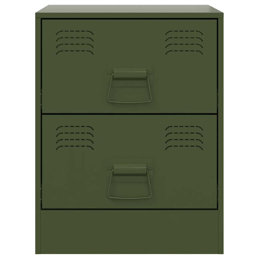 vidaXL Κομοδίνο Πράσινο 34,5 x 39 x 44 εκ. από Χάλυβα