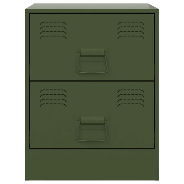 vidaXL Κομοδίνο Πράσινο 34,5 x 39 x 44 εκ. από Χάλυβα
