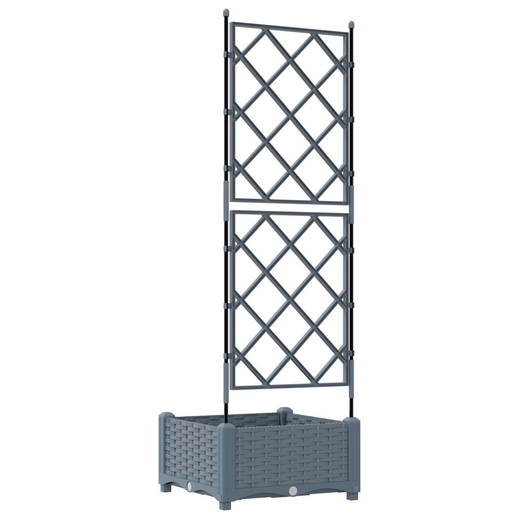 vidaXL Γλάστρα Κήπου με Στήλη Ανοιχτό Γκρι 40x40x125.5 εκ