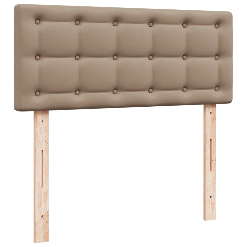 vidaXL Κρεβάτι Boxspring με Στρώμα Καπουτσίνο 90x190εκ.από Συνθ. Δέρμα