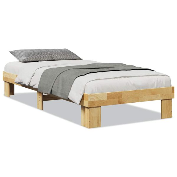 vidaXL Πλαίσιο κρεβατιού χωρίς στρώμα 90x200 cm μασίφ ξύλο δρυς