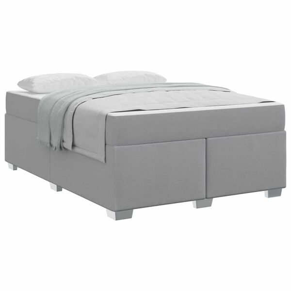 vidaXL Σκελετός Κρεβατιού Ανοιχτό γκρι 140 x 200 cm ύφασμα