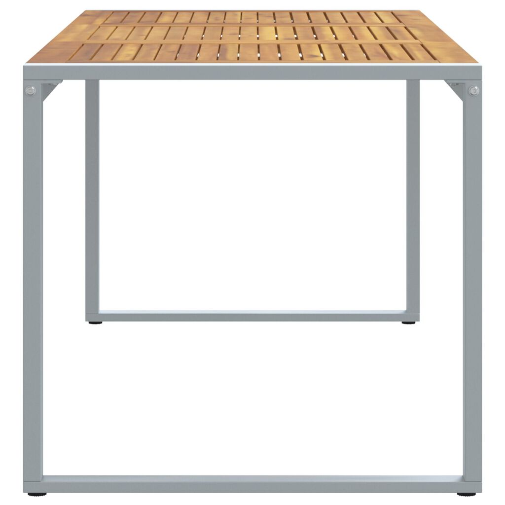 vidaXL Τραπέζι Εξωτερικού Χώρου Γκρι 180x90x75 εκ. Από Χάλυβα & Στερεό Ξύλο Ακακίας