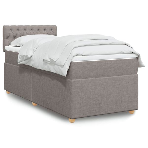 vidaXL &Kappa;&rho;&epsilon;&beta;ά&tau;&iota; Boxspring &mu;&epsilon; &Sigma;&tau;&rho;ώ&mu;&alpha; Taupe 90x190 &epsilon;&kappa;.&Upsilon;&phi;&alpha;&sigma;&mu;ά&tau;&iota;&nu;&omicron;