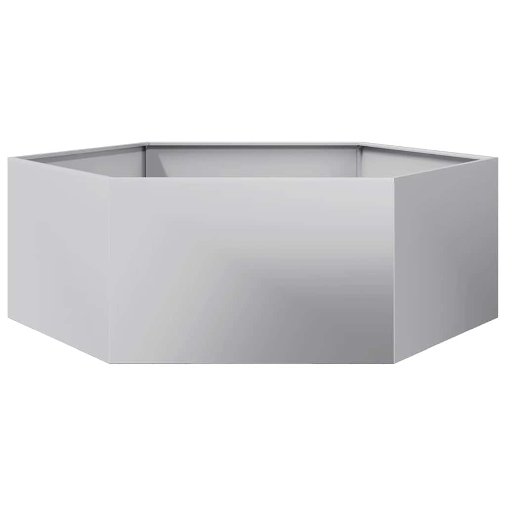 vidaXL Ζαρντινιέρα Κήπου Εξάγωνη 138x120x45 εκ. Γαλβανισμένο Χάλυβα