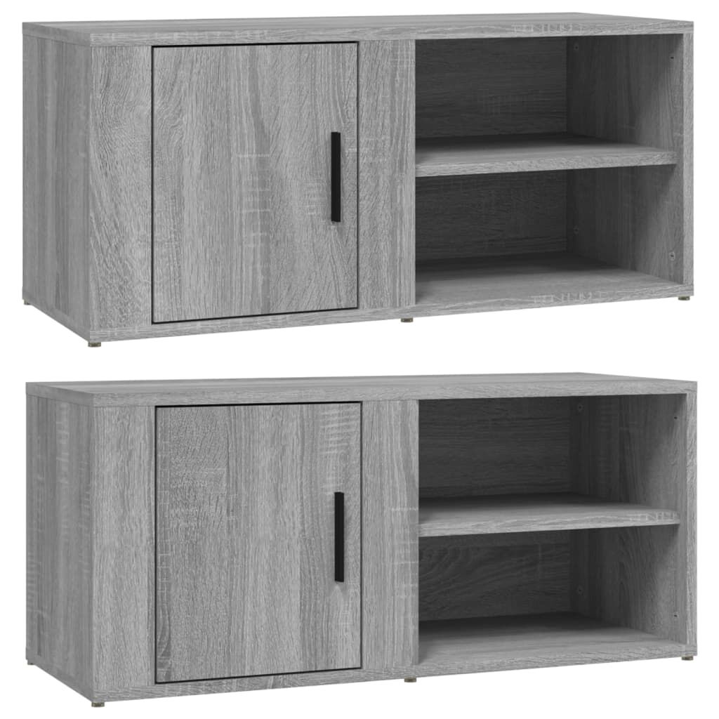 vidaXL Έπιπλα Τηλεόρασης 2 τεμ. Γκρι Sonoma 80x31,5x36 εκ. Επεξ. Ξύλο