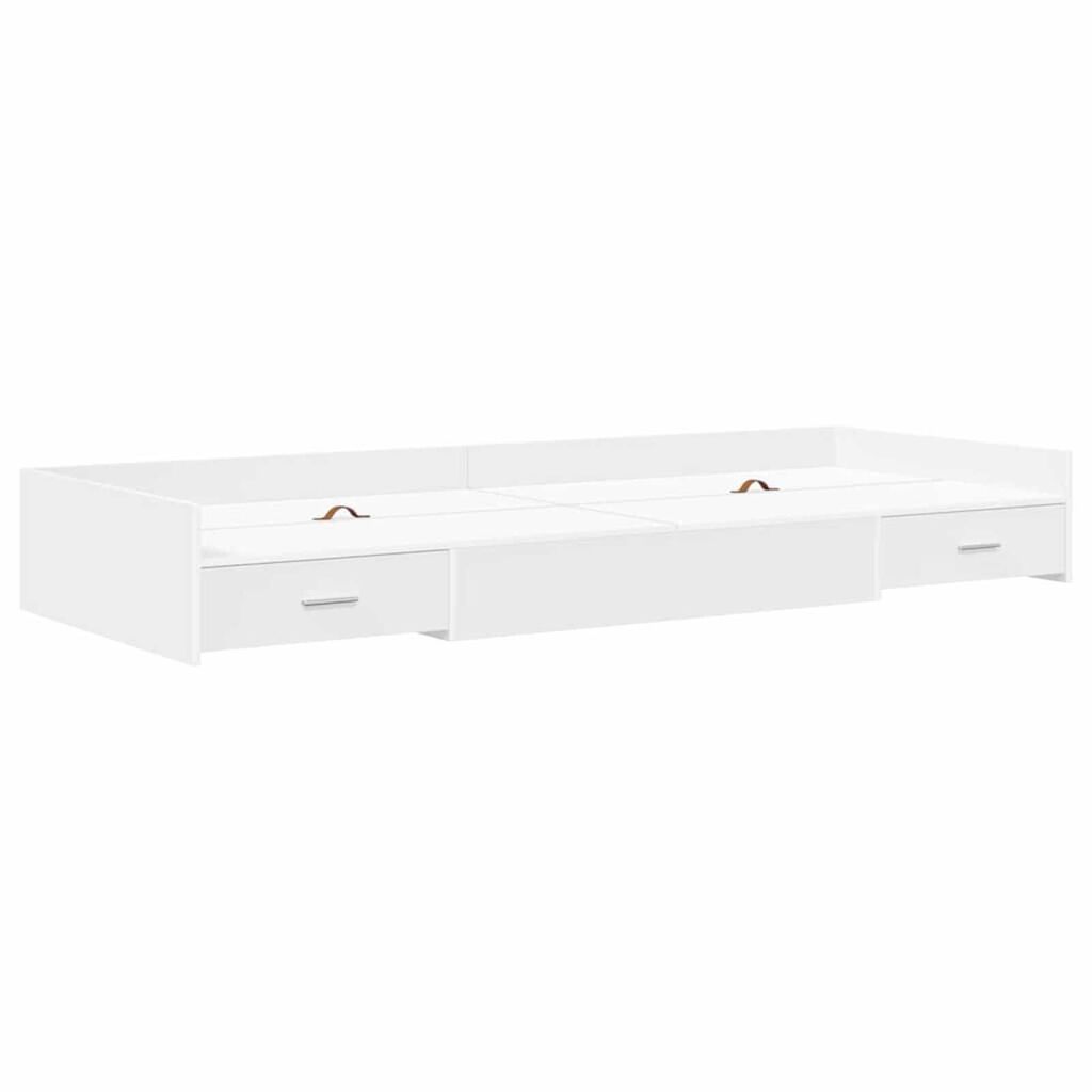 Κρεβάτι με αποθηκευτικό χώρο Λευκό 75 x 190 cm Επεξεργασμένο ξύλο