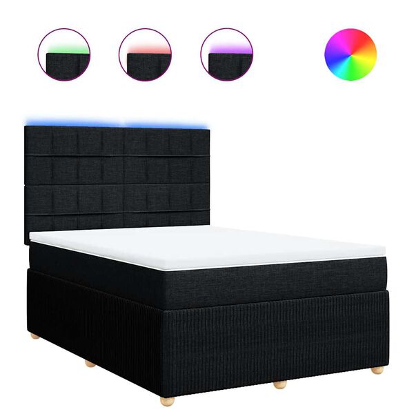 vidaXL &Kappa;&rho;&epsilon;&beta;ά&tau;&iota; Boxspring &mu;&epsilon; &Sigma;&tau;&rho;ώ&mu;&alpha; &Mu;&alpha;ύ&rho;&omicron; 140x200 &epsilon;&kappa;. &Upsilon;&phi;&alpha;&sigma;&mu;ά&tau;&iota;&nu;&omicron;