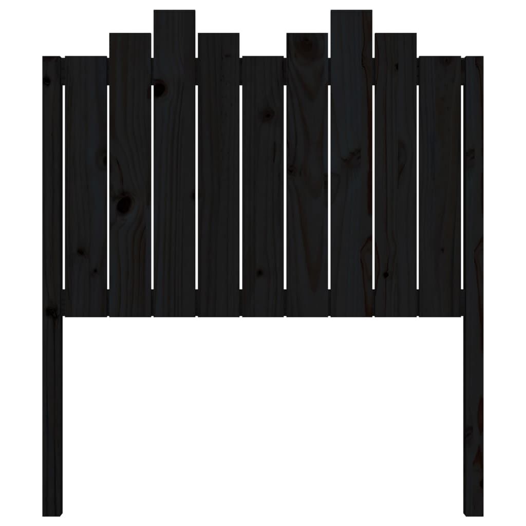 vidaXL Κεφαλάρι Κρεβατιού Μαύρο 96x4x110 εκ. από Μασίφ Ξύλο Πεύκου