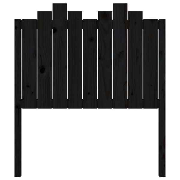 vidaXL Κεφαλάρι Κρεβατιού Μαύρο 96x4x110 εκ. από Μασίφ Ξύλο Πεύκου