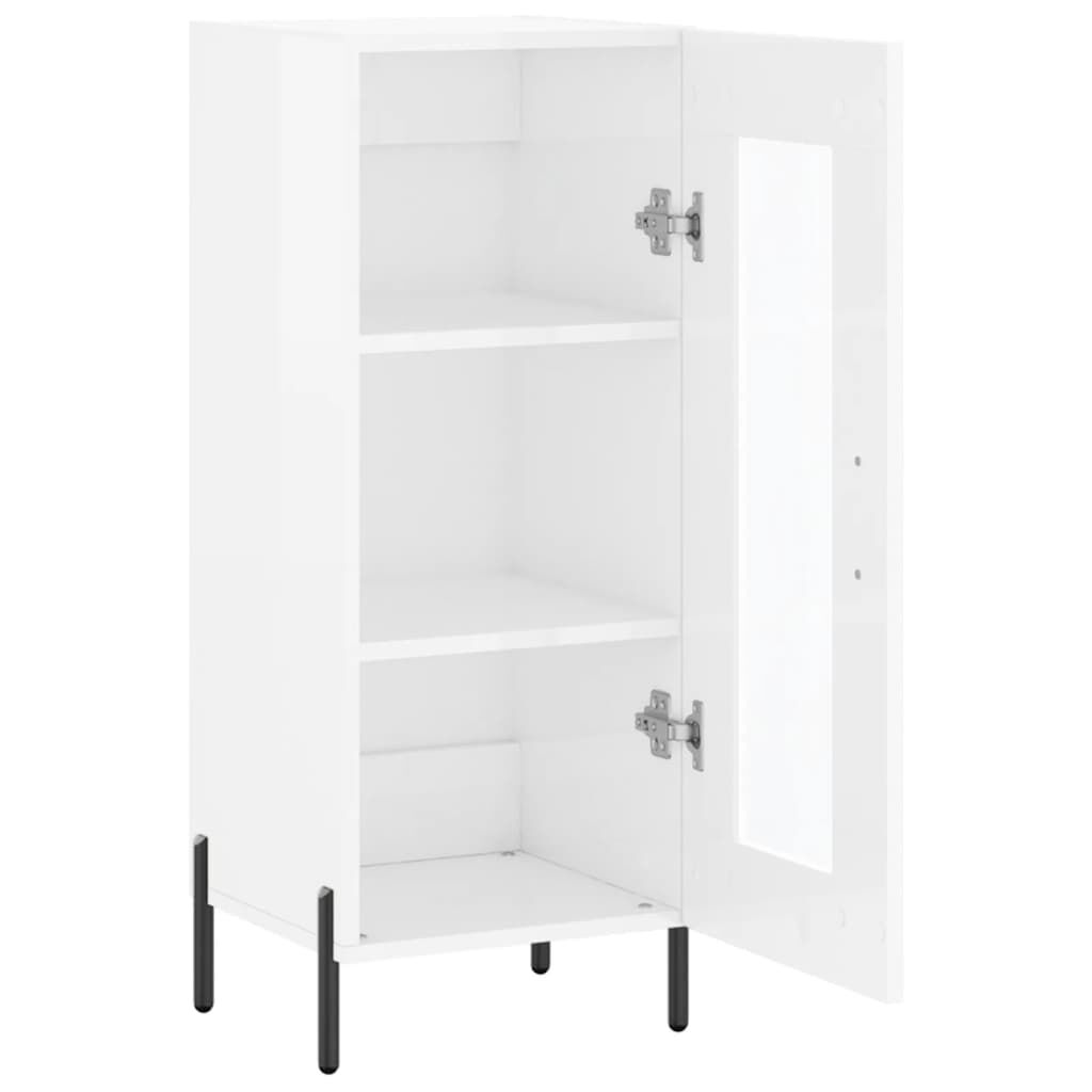 vidaXL Ντουλάπι Γυαλιστερό Λευκό 34,5x34x90 εκ. Επεξεργασμένο Ξύλο