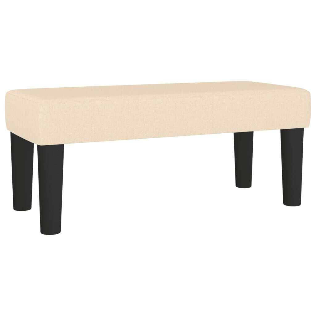 vidaXL Κρεβάτι Boxspring με Στρώμα Κρεμ 90x200 εκ.Υφασμάτινο