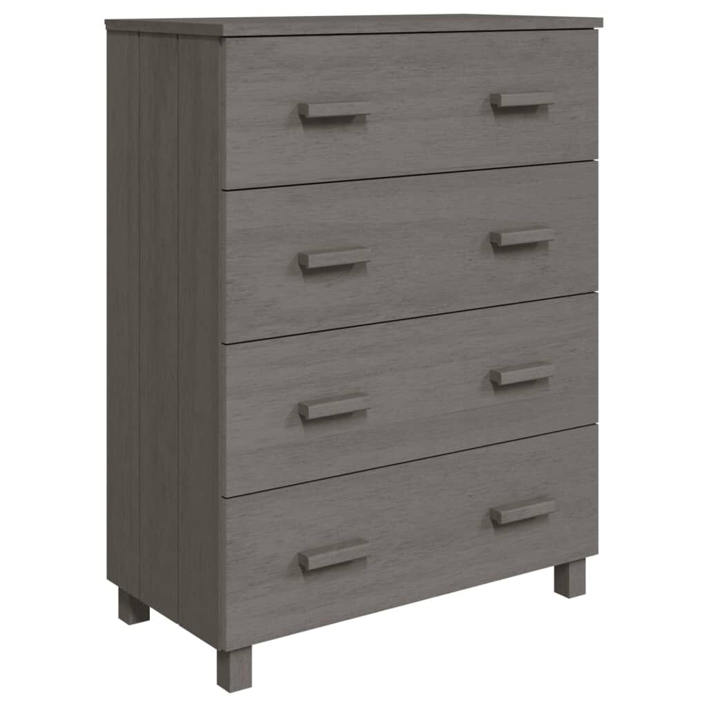 vidaXL Συρταριέρα HAMAR Αν. Γκρι 79x40x103,5εκ. από Μασίφ Ξύλο Πεύκου