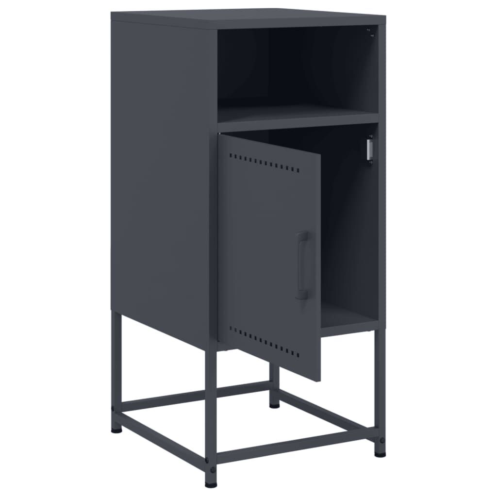 vidaXL Κομοδίνο Ανθρακί 36x39x78 εκ. από Χάλυβα
