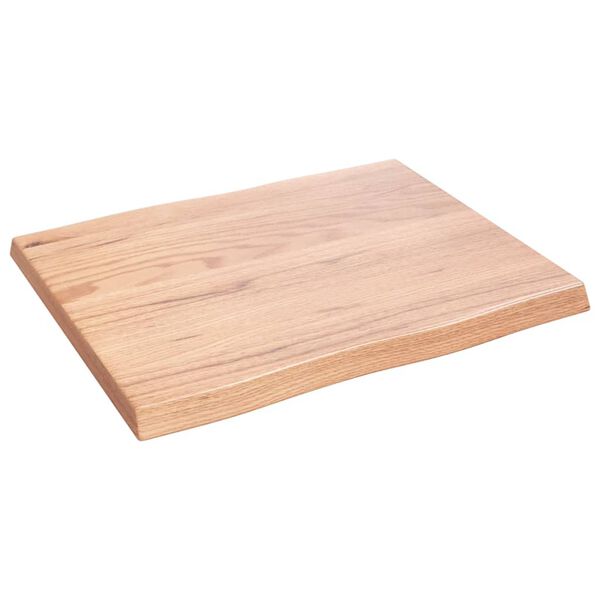 vidaXL Επιφ Τραπεζιού Αν Καφέ 60x50x(2-4)εκ. Ακατέργ. Μασίφ Ξύλο Δρυός