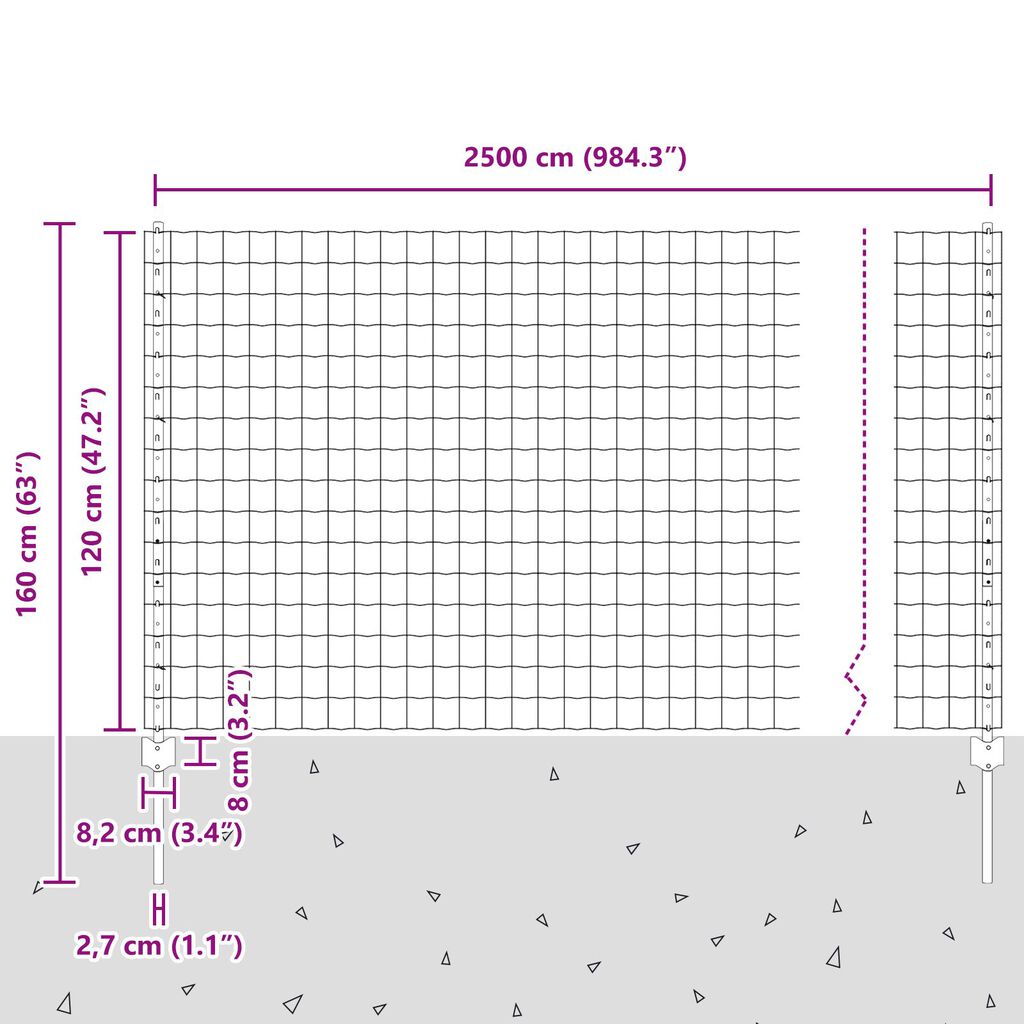 vidaXL σετ φράκτη Σετ 2 Πράσινο Πολυαιθυλένιο 25 x 1.2 m Ανθεκτικός