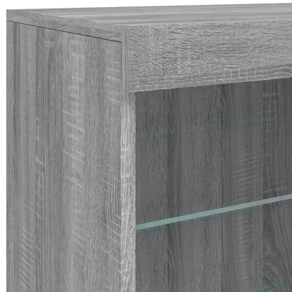 vidaXL Μπουφές με LED Γκρι Sonoma 181,5 x 37 x 67 εκ.