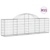 vidaXL Συρματοκιβώτια Τοξωτά 11 τεμ. 200x30x60/80 εκ. Γαλβαν. Ατσάλι