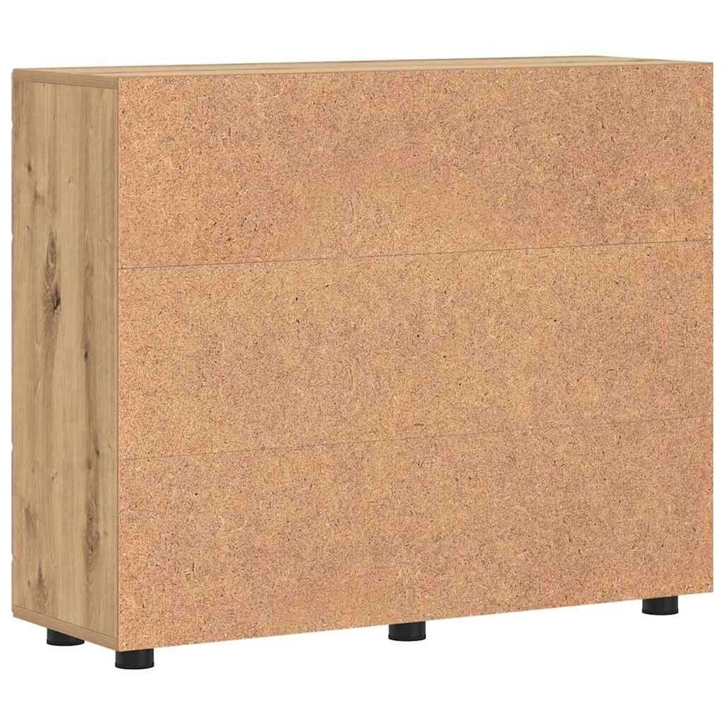 vidaXL Πλαϊνό γραφείο με ράφι με πόρτα artisan δρυς 55.5 x 29 x 100 εκ