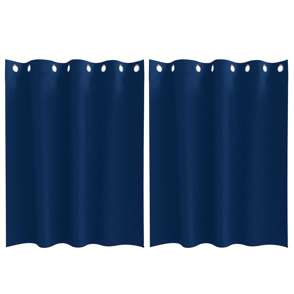 vidaXL Κουρτίνες 2 pcs Σκούρο Μπλε 140 x 140 cm Πολυεστέρας