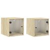 vidaXL &Kappa;&omicron;&mu;&omicron;&delta;ί&nu;&alpha; 2 &tau;&epsilon;&mu;. Sonoma &Delta;&rho;&upsilon;&sigmaf; 35x37x35 &epsilon;&kappa;. &mu;&epsilon; &Gamma;&upsilon;ά&lambda;&iota;&nu;&epsilon;&sigmaf; &Pi;ό&rho;&tau;&epsilon;&sigmaf;