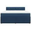 vidaXL Κρεβάτι Boxspring με Στρώμα Μπλε 180x200 εκ. Υφασμάτινο