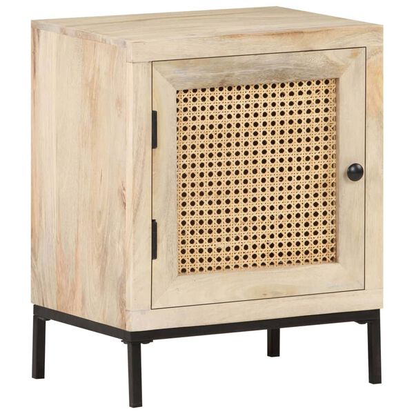 vidaXL Κομοδίνο 40 x 30 x 50 εκ. Μασίφ Ξύλο Μάνγκο/Φυσικό Ζαχαροκάλαμο