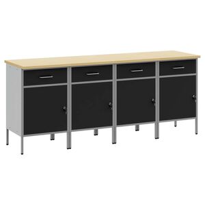 vidaXL &Nu;&tau;&omicron;&upsilon;&lambda;ά&pi;&alpha; &Epsilon;&rho;&gamma;&alpha;&sigma;ί&alpha;&sigmaf; 4 &tau;&mu;&chi;. &Mu;&alpha;ύ&rho;&omicron; &kappa;&alpha;&iota; &Gamma;&kappa;&rho;&iota; 200 x 55 x 85 &epsilon;&kappa;