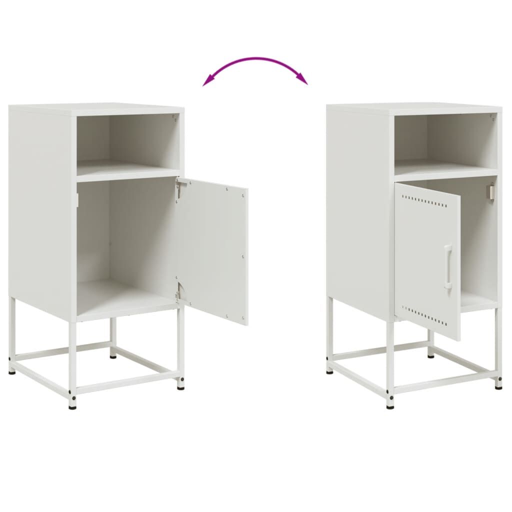 vidaXL Κομοδίνο Λευκό 36 x 39 x 78 εκ. από Χάλυβα