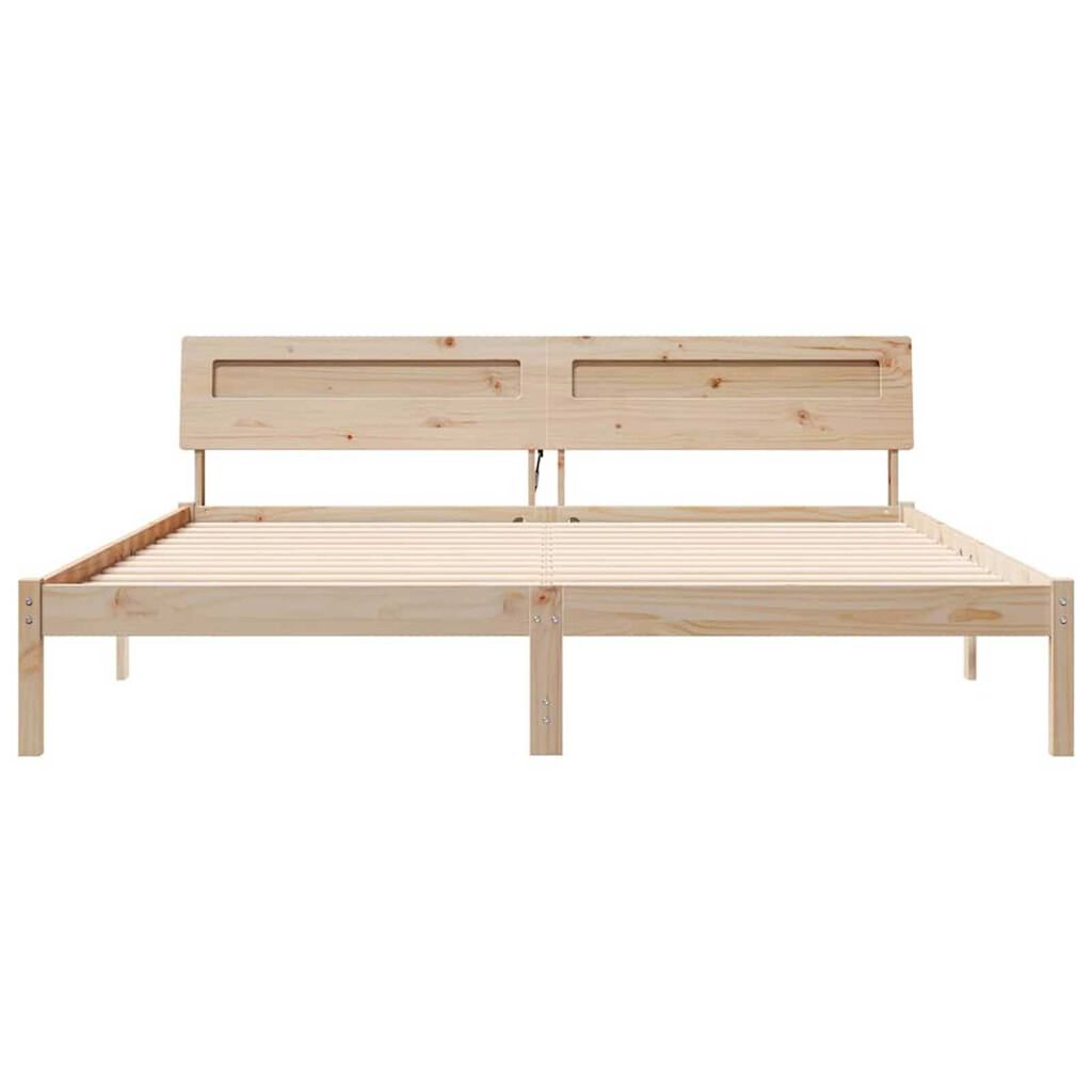 vidaXL Σκελετός Κρεβατιού Καφέ 180 x 200 cm Μασίφ ξύλο πεύκου