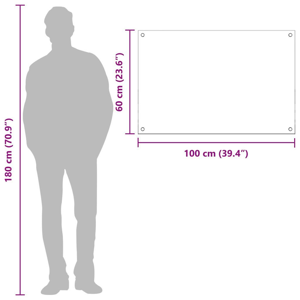 vidaXL Φωτιστικό Πίσω Παχύ σε Ανοιχτό Γκρι 100x60x0,6 εκ από Σκληρυμένο Γυαλί
