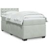 vidaXL Κρεβάτι Boxspring με Στρώμα Ανοιχτό Γκρι 90x200 εκ. Βελούδινο