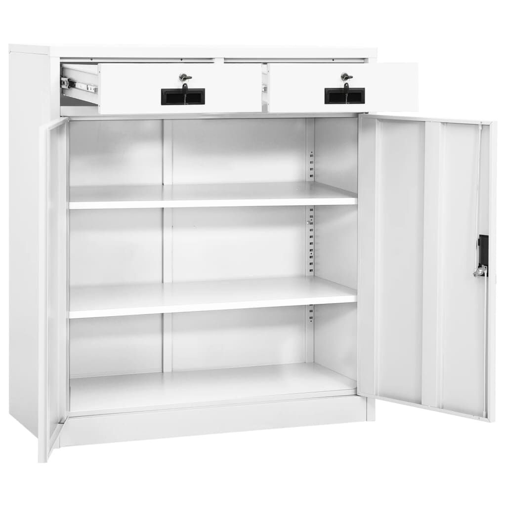 vidaXL Ντουλάπα Γραφείου Λευκή 90 x 40 x 102 εκ. Ατσάλινη