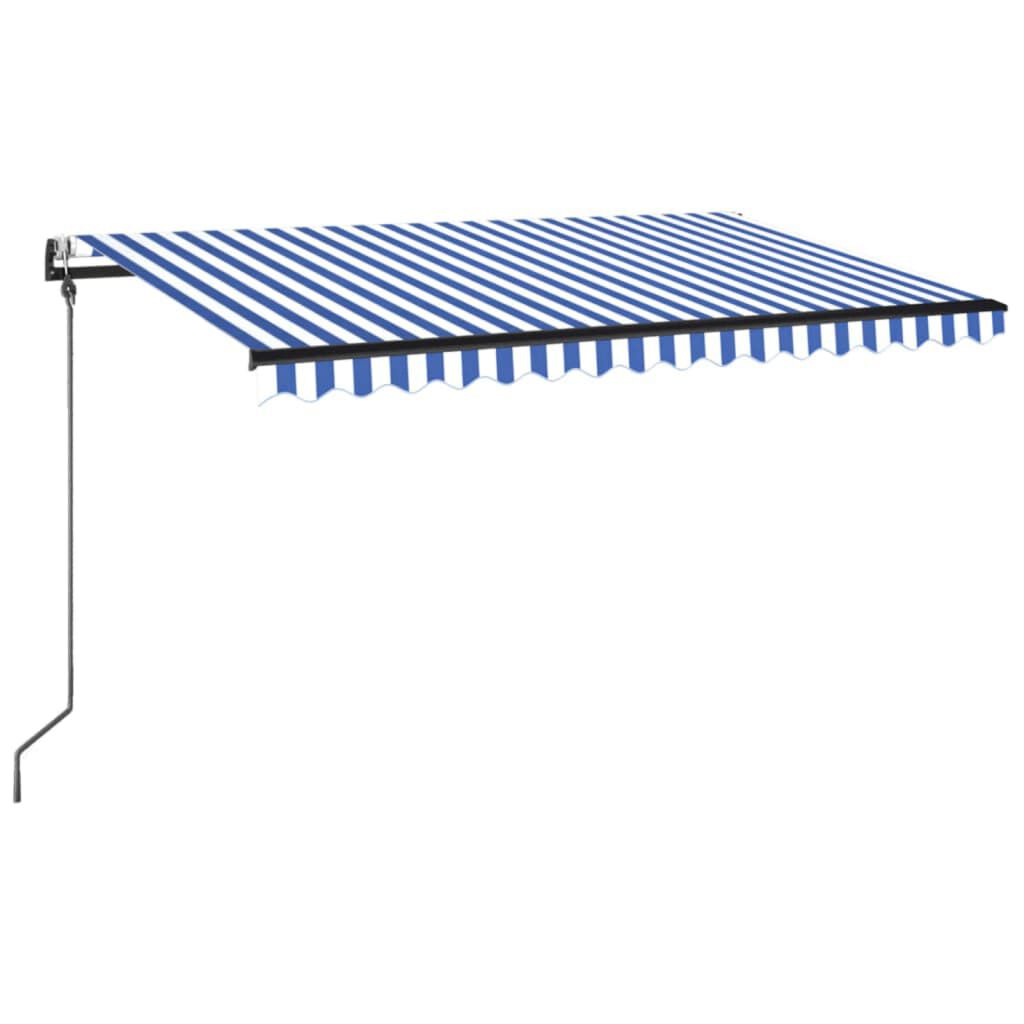 vidaXL Τέντα Συρόμενη Αυτόματη Μπλε / Λευκό 450 x 350 εκ.