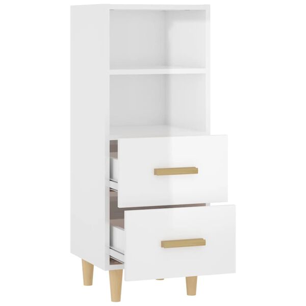 vidaXL Ντουλάπι Γυαλιστερό Λευκό 34,5x34x90 εκ. Επεξεργασμένο Ξύλο