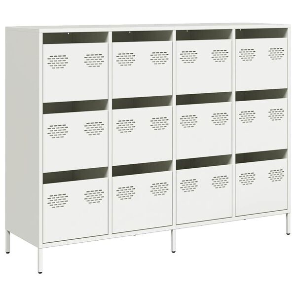 vidaXL Sideboard Λευκό 135x39x103,5 cm Ατσάλι ψυχρής έλασης