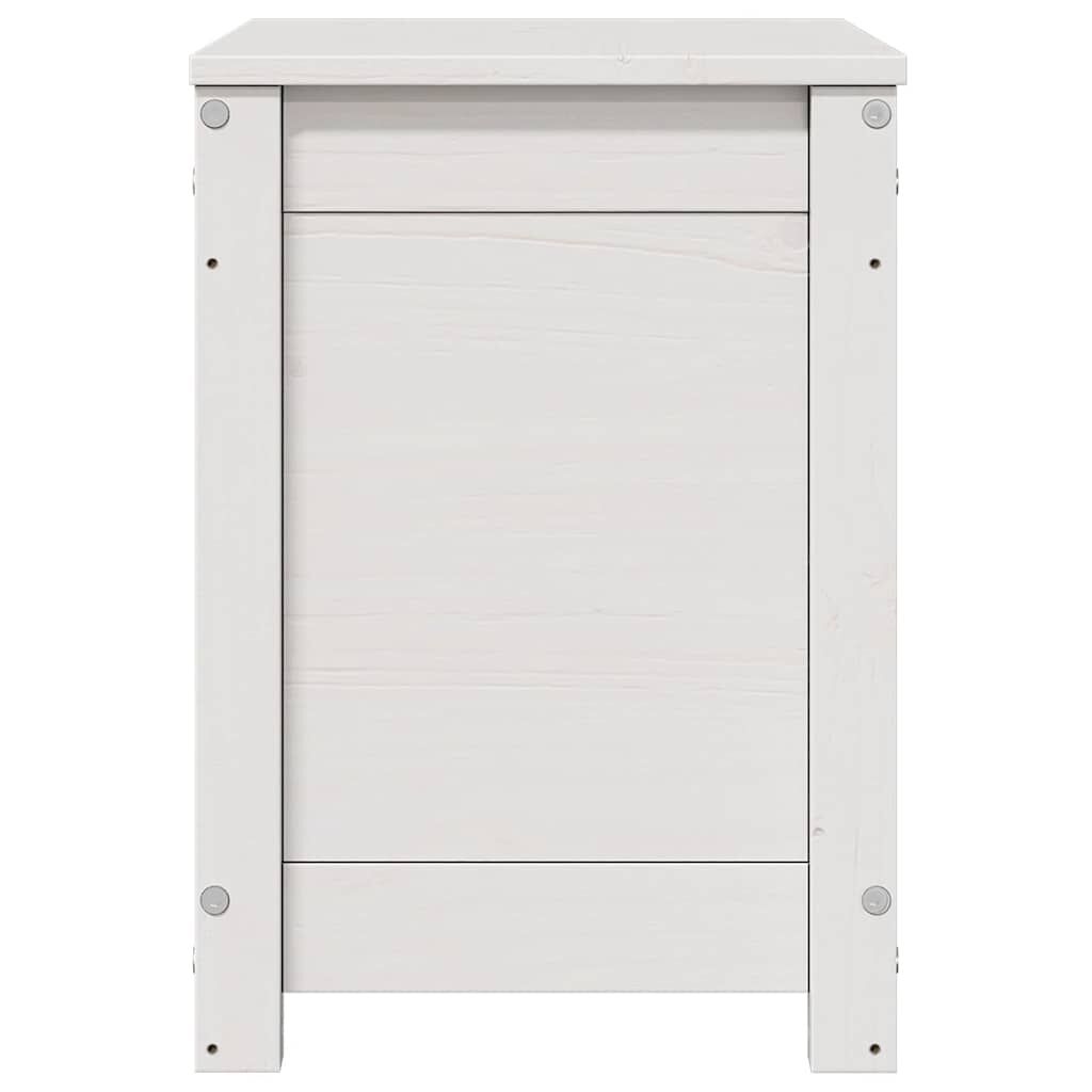 vidaXL Κουτί Αποθήκευσης Λευκό 60x32x45,5 εκ από Μασίφ Ξύλο Πεύκου