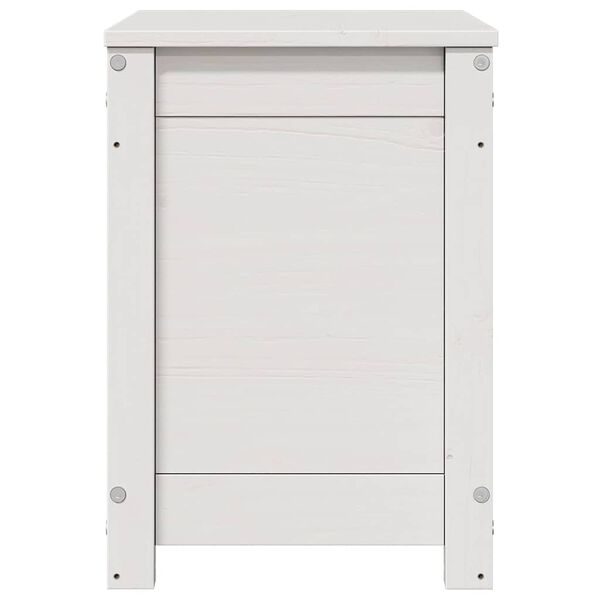 vidaXL Κουτί Αποθήκευσης Λευκό 60x32x45,5 εκ από Μασίφ Ξύλο Πεύκου