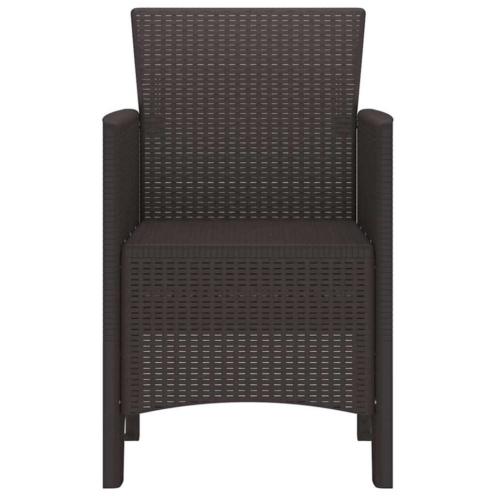 vidaXL Καρέκλα Κήπου 2 pcs Καφέ 53 x 49 x 85 εκ. PP