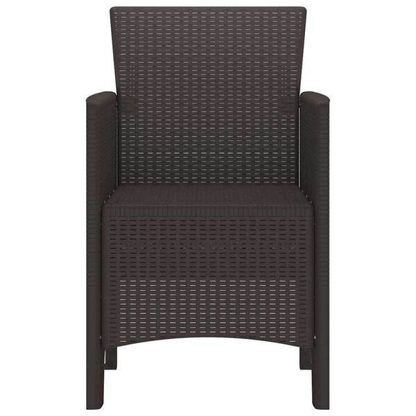 vidaXL Καρέκλα Κήπου 2 pcs Καφέ 53 x 49 x 85 εκ. PP