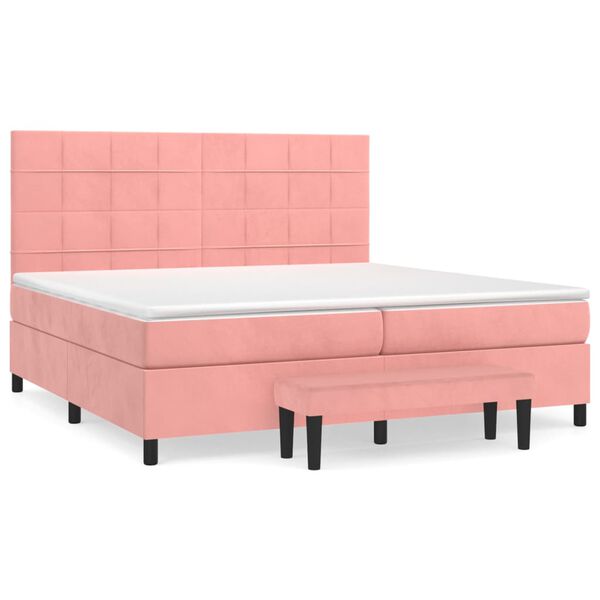 vidaXL &Kappa;&rho;&epsilon;&beta;ά&tau;&iota; Boxspring &mu;&epsilon; &Sigma;&tau;&rho;ώ&mu;&alpha; &Rho;&omicron;&zeta; 200x200 &epsilon;&kappa;. &Beta;&epsilon;&lambda;&omicron;ύ&delta;&iota;&nu;&omicron;
