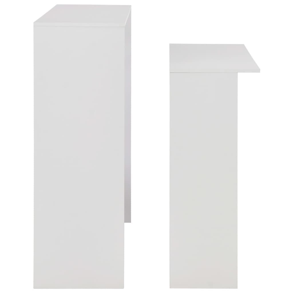 vidaXL Τραπέζι Μπαρ με 2 Επιφάνειες Λευκό 130 x 40 x 120 εκ.