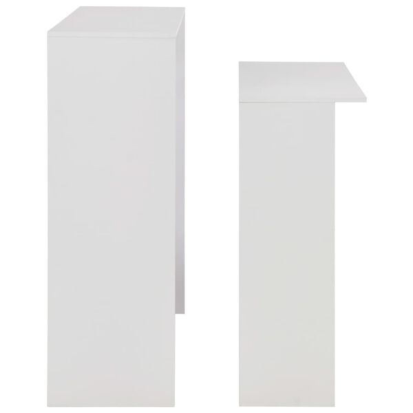 vidaXL Τραπέζι Μπαρ με 2 Επιφάνειες Λευκό 130 x 40 x 120 εκ.